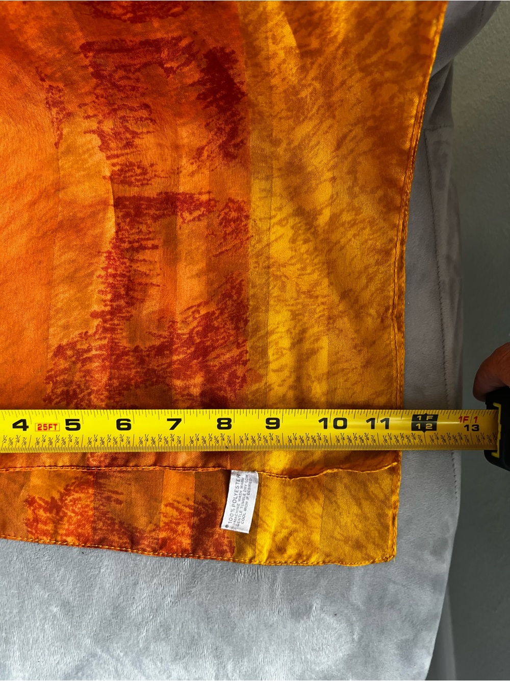 Vibrant Yellow & Burnt Orange Satin Scarf - Picture 4 of 5